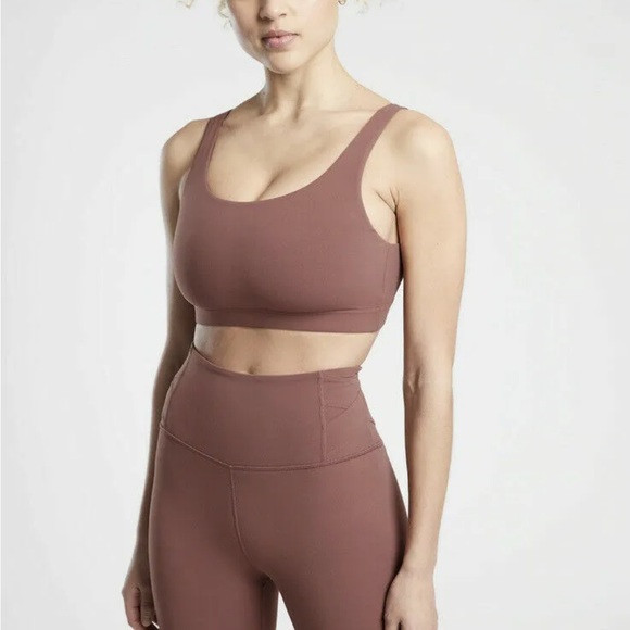 Athleta Hearth Rose Exhale Bra Elation Pirouette 7/8 Legging Set Size Small - Picture 10 of 11